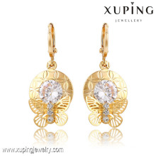 91366 Xuping New designed wholesale gold plated earrings with white stone